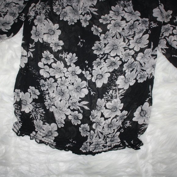 Sheer Off Shoulder Floral Blouse - Picture 4 of 5